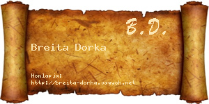 Breita Dorka névjegykártya